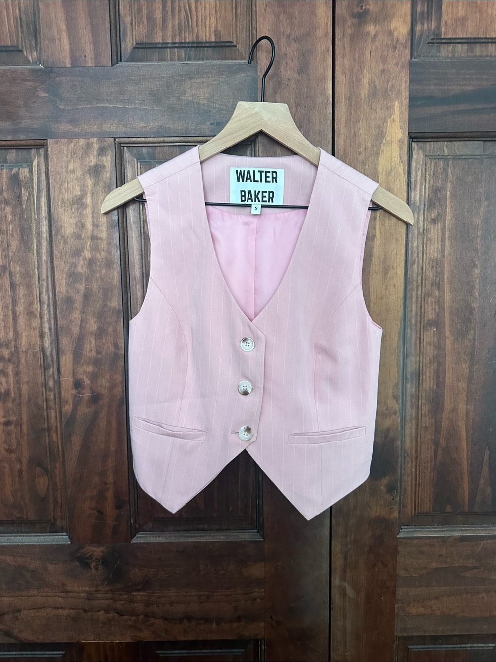 Walter Baker Soft Pink Pinstripe Vest